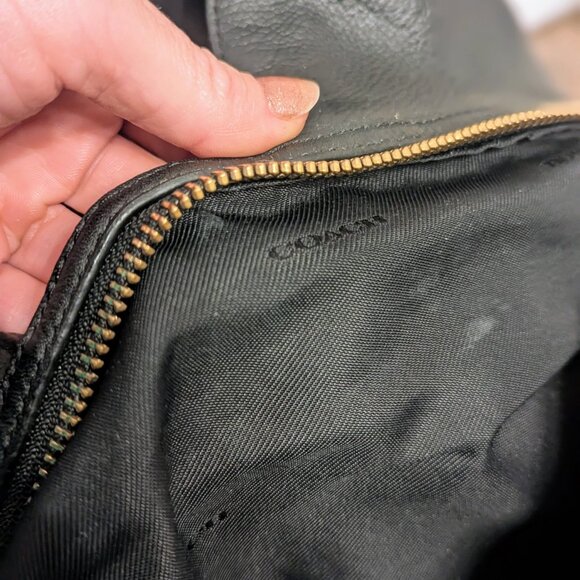 Coach Edie Shoulder Bag Black Pebble Leather Gold Hardware C9422 Hobo Slouchy - Picture 12 of 13